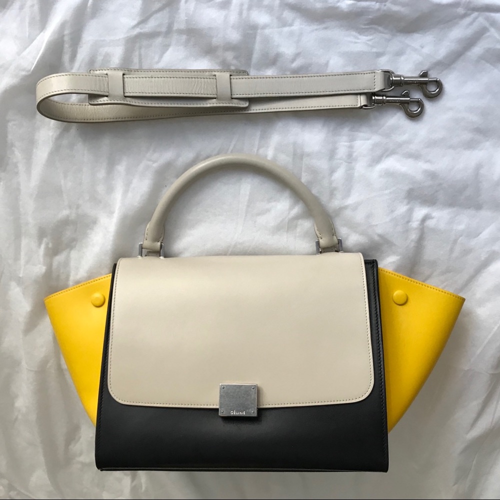 [SOLD] CELINE Calfskin Small Tricolor Trapeze Bag